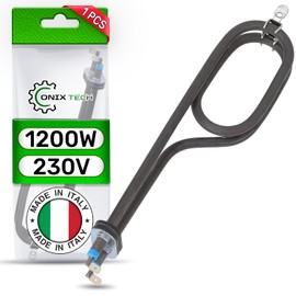 Washing Machine Heating Rod 1200 W 230 V 2 Thermal Fuse with Original Code C00378716 482000088684 V10954225 for Indesit - Made in Italy ONIX TECH