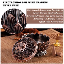 Incense Burner, Charcoal Incense Holder Burner Vintage Lotus Shape Alloy for Office & Home Decoration Hot
