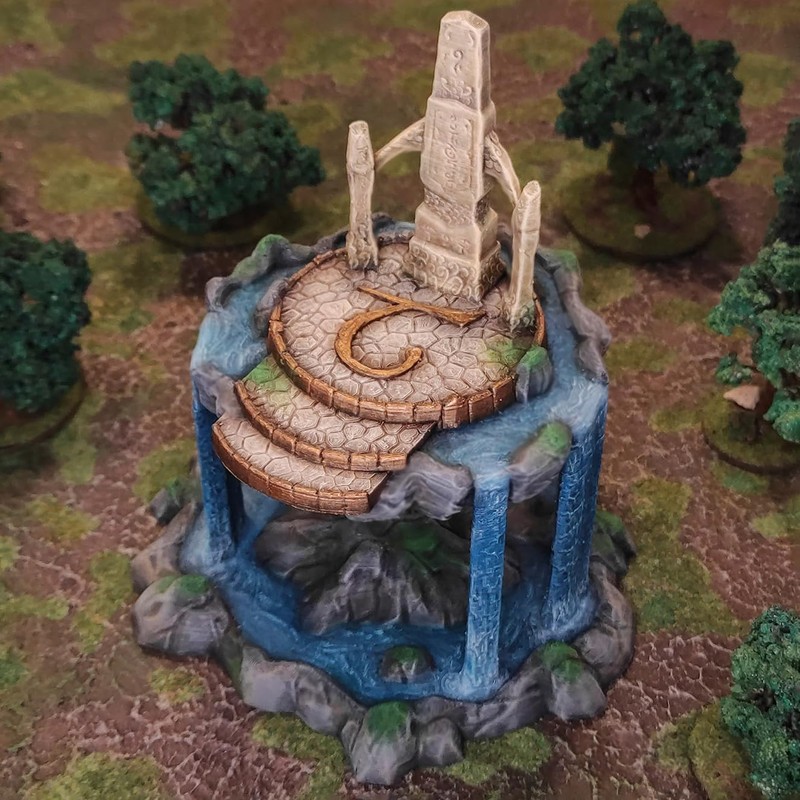 3D Vikings Elfenreich Floating Island with Ritual Altar, Scale 28/32