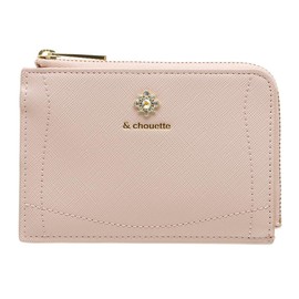 & Chouette & Chouette Bijou Simple Fragment Case Zipper Key Coin Purse Key Ring Charm Women's Samantha and Suette Synthetic Leather, Pink