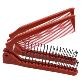 IWOWHERO Brush and Comb Set 2 Folding Hair Brushes for Travel Mini Combs for Styling Compact Design for Women and Men