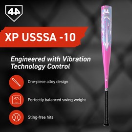 44 PRO Limited Edition XP USSSA 1.15 BPF Baseball Bat, Drop -10, Balanced Baseball Bat for Most Youth Baseball Leagues, Lightweight & Durable Standard Taper Handle, 2 3/4" Big Barrel Diameter, 28/18