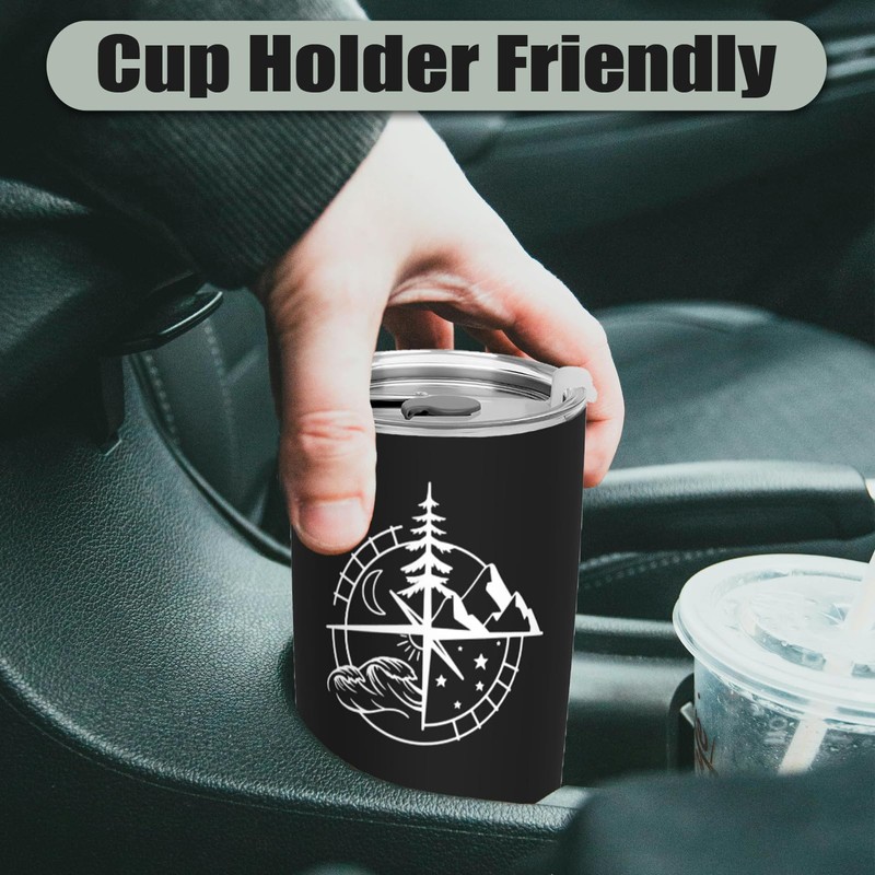 Compass Mountain Stainless Steel Mug 20oz, Vacuum Insulated Cup