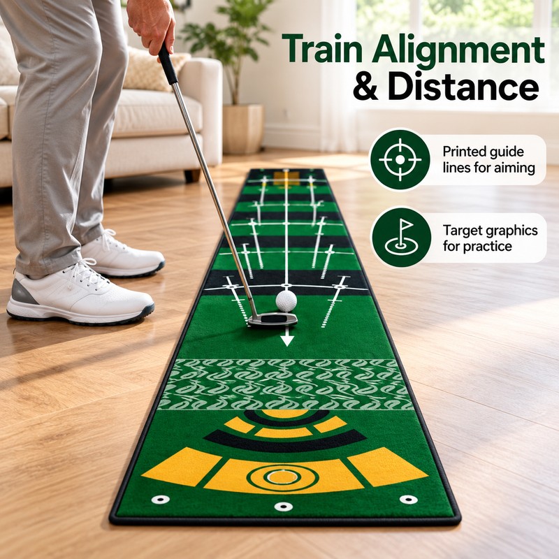 Golf Putting Mat for Indoor & Outdoor Practice – 94.49-Inch