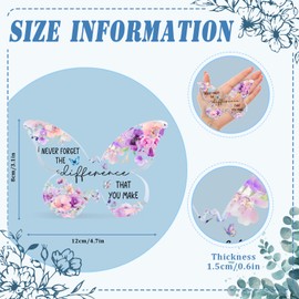 That You - Never Forget The Difference You Make - Appreciation Gift for Women Men, Farewell Retirement Gift for Teacher Coworker, Acrylic Butterfly Keepsake