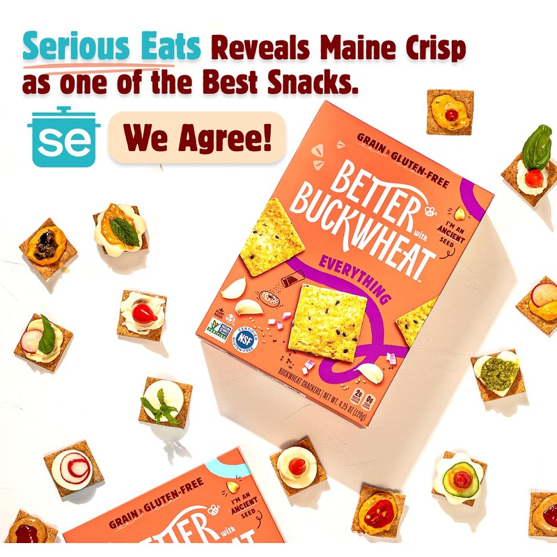 Better with Buckwheat Sea Salt Crackers, Complete Protein, Gluten-Free Crackers,