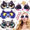 Pack of 4 Cute Sleep Blindfold, Soft Funny Blindfolds, Cat