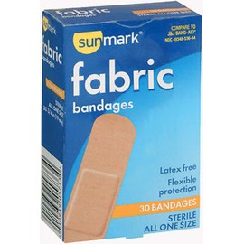 Sunmark Fabric Bandages All One Size - 30 ct, Pack of 2