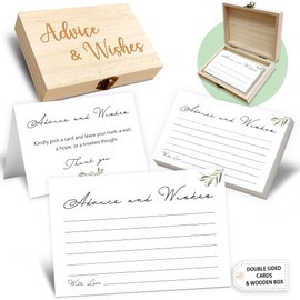 Crocothemis Advice and Wishes Cards Box, 50 Pcs Birthday Wedding Baby Shower Advice Cards, Well Wishes Box for Birthday Party Graduation Bridal Shower Retirement Party, Anniversary(Minimalism) -A02
