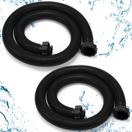 Frienda 2 Pack 1.5 inch Diameter Pool Pump Replacement Hose 63 inch Long Pool Replacement Hoses Above Ground Swimming Pool Hose Accessory for Filter Pumps Saltwater Systems Sand Filter (Black Hose)