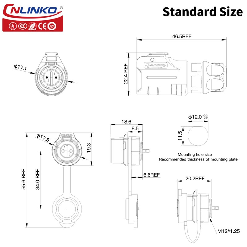 CNLINKO LP-12 IP68 Industrial Waterproof Connector Quick Plug Circular Connector