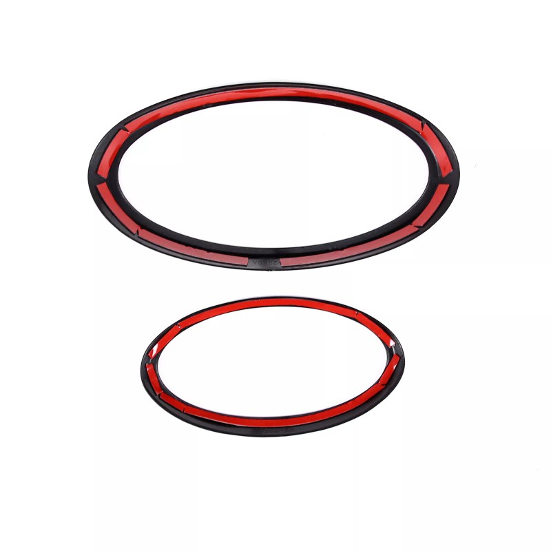 car-attention Gloss Black Front Rear Emblem Badge Logo Trim 2PCS