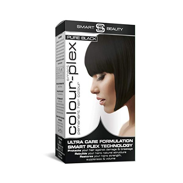Pure Black Hair Dye Permanent with Plex hair anti-breakage technology | Vegan & Cruelty Free | Smart Beauty