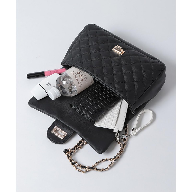 ALTROSE 332393 Quilted Chain Bag, Shoulder Bag, 2-Way Cute, Retro