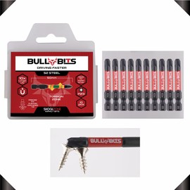 10x Bull Bits 50mm PZ3 Impact Screwdriver Drill Driver Bits Set Single Ended Compatible with DeWalt, Milwaukee, Bosch, Makita, and More