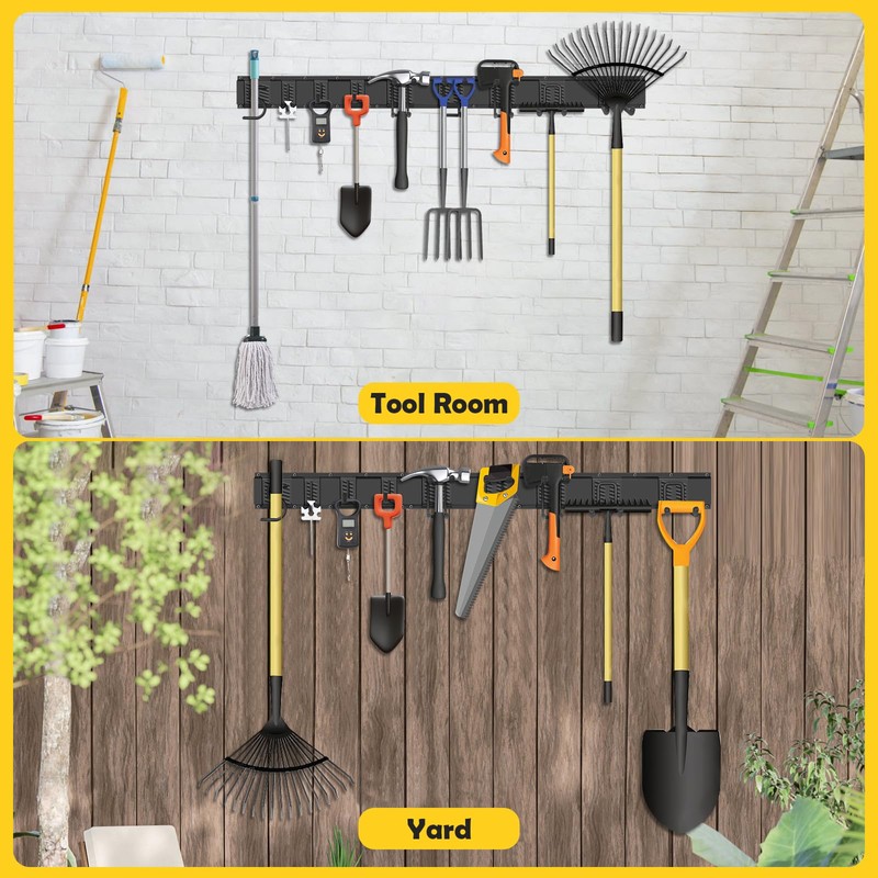 XUUHOOG 48-Inch Adjustable Garage Wall Tool Organizer with Black High-Strength