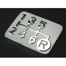 Tuningfan Plated Shift Pattern Plate for Lower Right Reverse 6MT Car