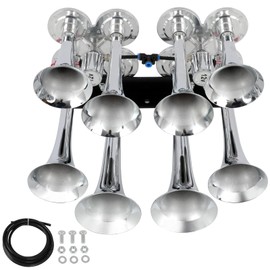 STAYTOP Train Air Horn 135dB 8 Train Horn Trumpets Loud Sound Fit 12v/24v Vehicles for Truck/Car/SUV/RV