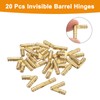sourcing map 20Pcs Invisible Barrel Hinges, 4x25mm Brass Concealed Hinge,