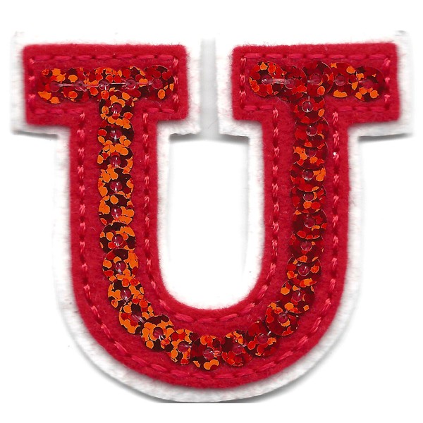 Unbranded LETTERS - Red Sequin 2" Letter "U" - Iron