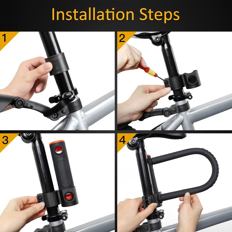 INTEKIN Bike U Lock Heavy Duty Lock, 16mm U Lock