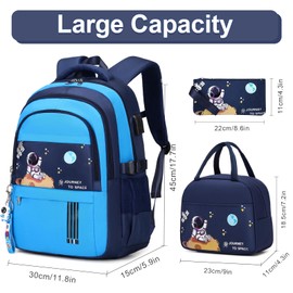 ACESAK Backpack for Boys - Boy Backpack Schoolbag for Boys Kids Teens Girls Elementary Middle School Bags, Waterproof Lightweight Kids Bookbag Backpacks Casual Daypack with Lunch Bag Set