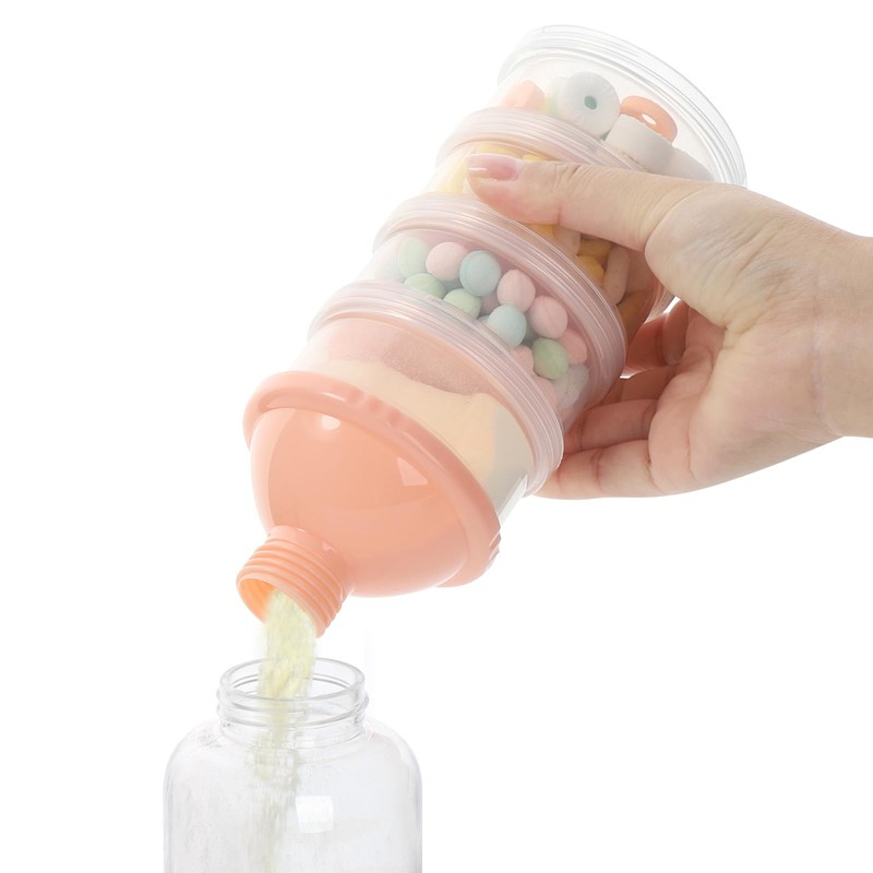 Accmor Formula Dispenser On The Go, 4 Compartments Stackable Formula