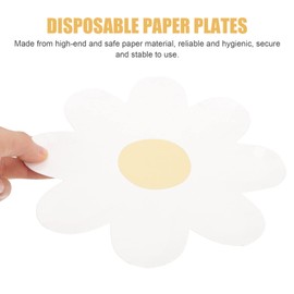 Didiseaon Disposable Paper Plates 20 Pieces Daisy Flower Dessert Floral Serving Plate Spring Party Tableware for Baby Shower Kids Party