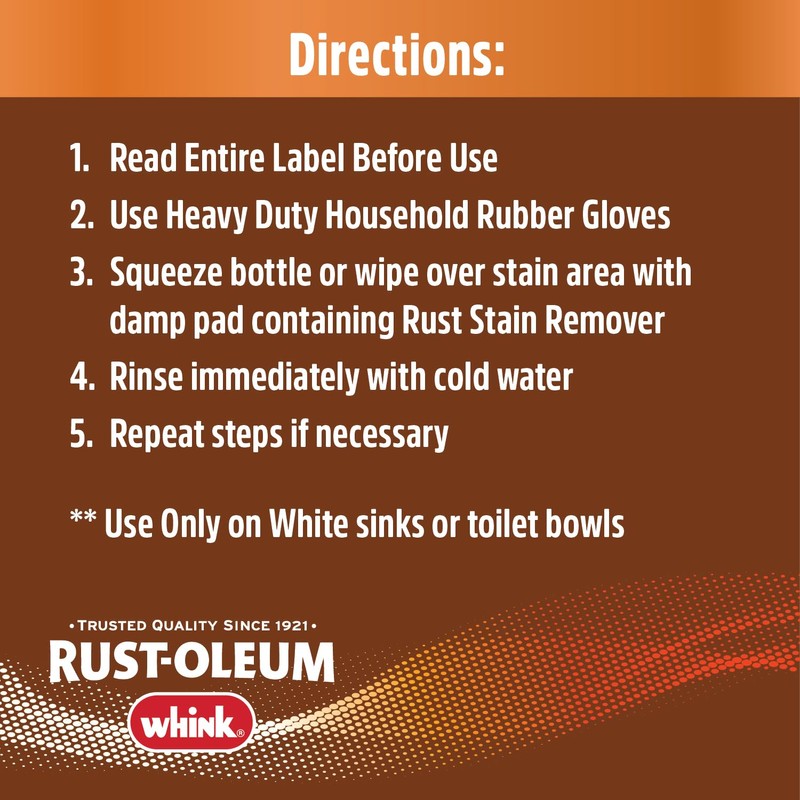 Rust-Oleum Whink Rust Stain Remover | Heavy-Duty Iron Stain Remover