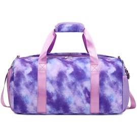Sports Bag Children's Girls Sports Bag Boys Travel Bag Children's Bag Dance Bag Sports Duffle Bag for Gymnastics Swimming Travel Children's Travel Bag with Waterproof Bag and Shoe Compartment, Star
