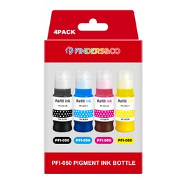 F FINDERS&CO PFI-050 Refill Ink Tank 70ML for PFI 050 PFI050 Ink Cartridge Replacement for imagePROGRAF TC-20 TC-20M Printer (4-Pack, 1BK 1C 1M 1Y)