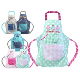 Emily ́s Check Chef's Hat in One Size or Kitchen Apron & Oven Glove Available in 2 Sizes – for Boys and Girls in 4 Designs – Lovely Design and High Quality Workmanship