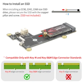 Electro Cookie PCIe to M.2 NVMe SSD HAT Board for Raspberry Pi 5 (X1001)