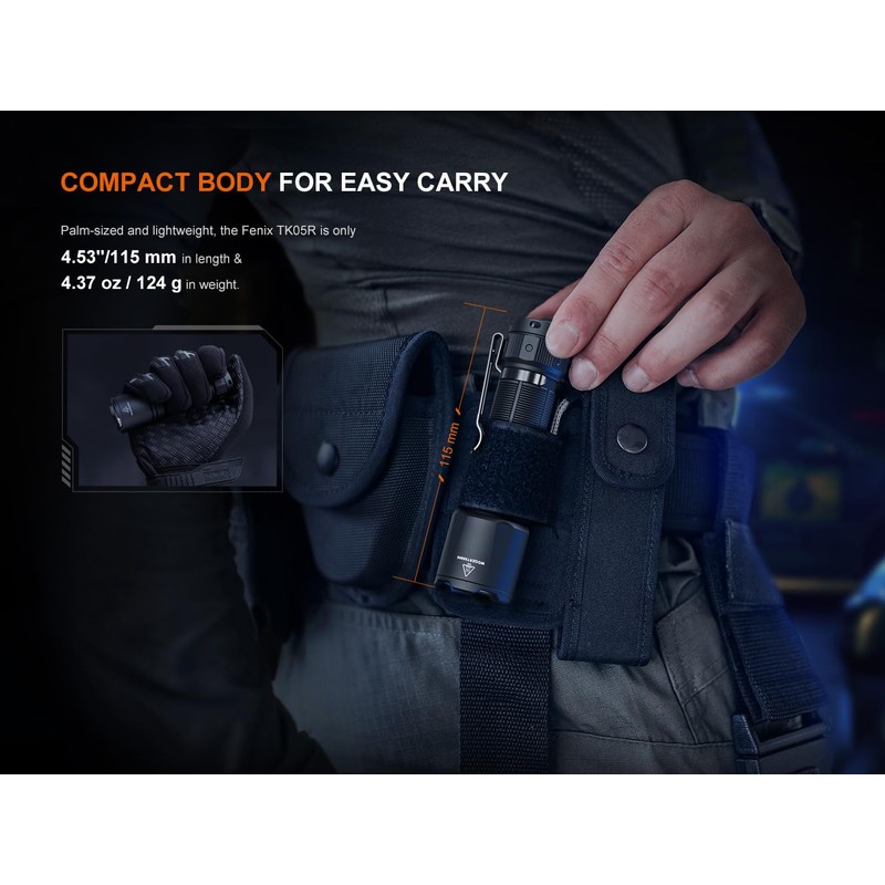 Fenix TK05R 1000 Lumen Rechargeable LED Compact Tactical Flashlight with