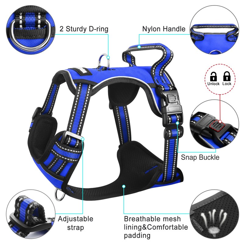 WINSEE Dog Harness No Pull, Pet Harnesses with Dog Collar,