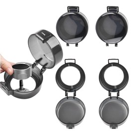 INCREWAY Stove Knob Covers,4PCS Universal Size Gas Stove Knob Covers with Adhesive Child Proof Deadbolt Cover Pet-Proofing and Child Safety, Black