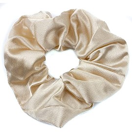 Mytoptrendz® Plain Satin Hair Scrunchies Ponytail Hair Tie Traceless Luxurious Bobbles Classic Hair Accessory (Champagne gold)