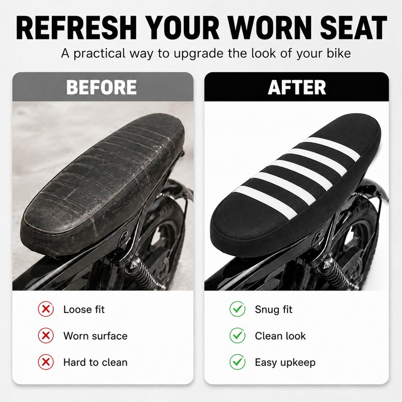 Ebike Seat Cover for Ridstar Q20/Q20 Pro, White Seat Cover