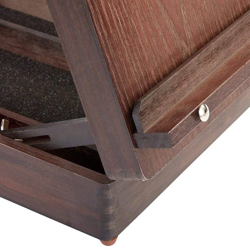 KINGART 702 Adjustable Wood Table Sketchbox Easel, Premium Beechwood Espresso