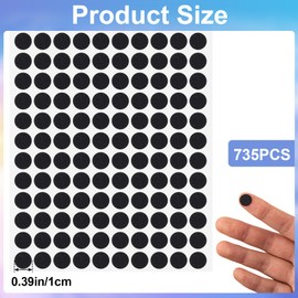 VARMDUKKE 735pcs Small Felt Furniture Pads for Cabinet Doors, 10MM Round Double-Sided Adhesive EVA Foam Stickers for Furniture, Cushions for Bottom of Delicate Finishes -Black