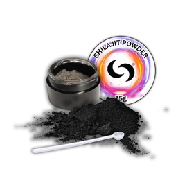 Shilajit Harzpulver 15g | Bis zu 100 Portionen mit 150mg Messlöffel | Potentes & reines Himalaya Mountain Silajit Pulver | Reich an organischen Fulvic & Humic Mineralien | Wasserlöslich