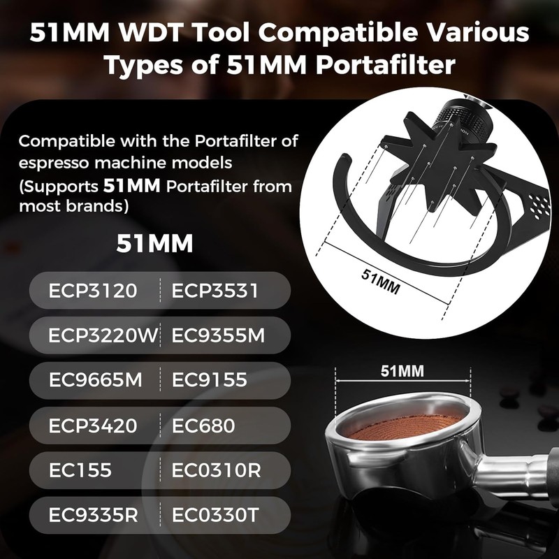 IKAPE Mantis WDT Distribution Tool, 51MM Espresso Rührer Distribution Tool
