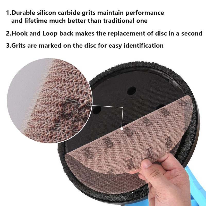Pack of 10 Sanding Discs, Mesh Velcro Sanding Discs, Diameter