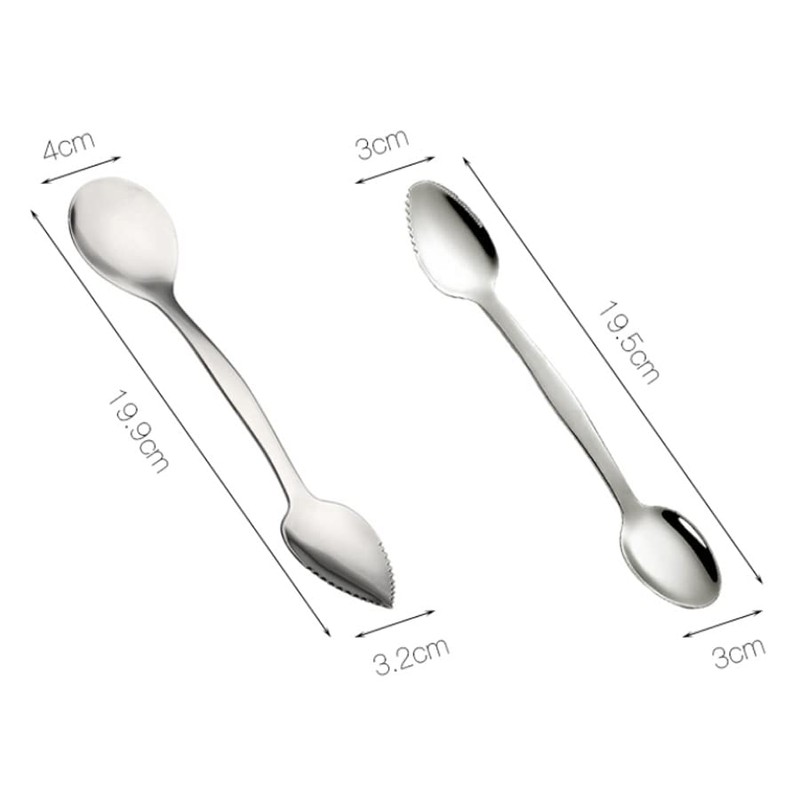 ARFUKA Grapefruit Spoons Serrated Double-Headed Grapefruit Spoons Mud Scraping Spoon