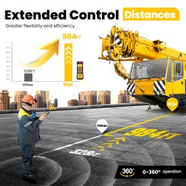 NEWTRY Wireless Crane Remote, 12V 4 Button Industrial Crane Controller Hoist Truck Remote 984FT Electric Lift Switch with Indicator System