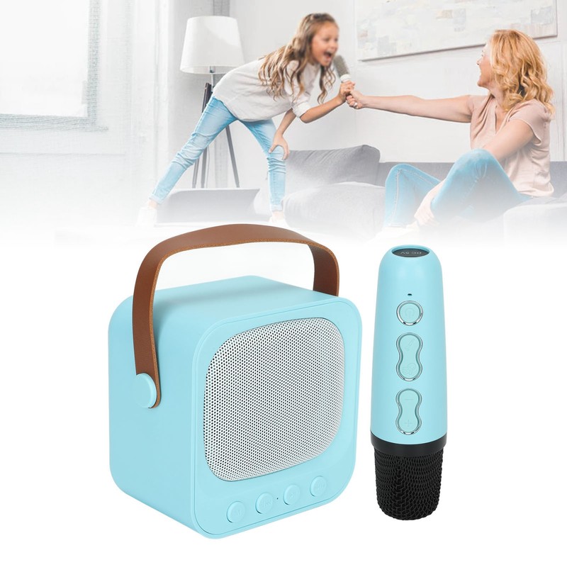 Mini Karaoke Machine Portable Bluetooth Speaker With Wireless Microphone Bass