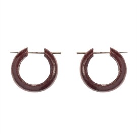 81stgeneration 17.5 cm Coconut Wooden Small Hoop Earrings - Brown Handmade Gothic Earrings - Tribal Wooden Hoop Earrings for Women and Men - Hippie Earrings - Handmade Earrings