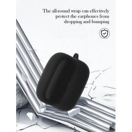 Case for Sony WF-L 910 LinkBuds Open Wireless Headphones,Soft Protective,Shockproof, BOVUGAC Silicone Case Cover with Keychain & Cleaning Kit & Lanyard-Black