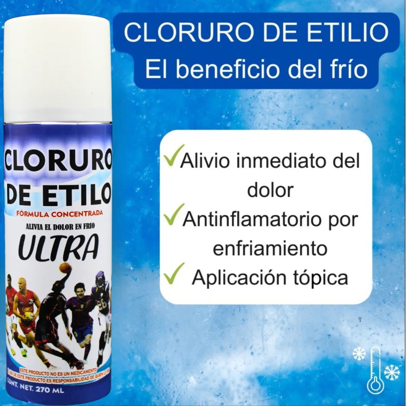 3 Pz Cloruro Etilo 270ml Golpes Deporte Alivio Frio