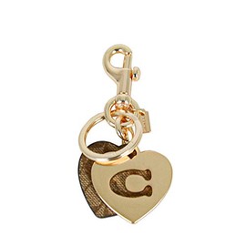 Coach Key Ring 91478-IMKHA COACH Keychain Signature Heart Bag Charm Khaki/Gold Outlet